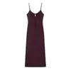 Ropa de mujer transfronteriza al por mayor estilo europeo y americano 2026 primavera nueva moda elegante color liso sin hombros vestido lencero