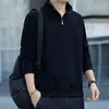 Sudadera con cuello alto estilo americano transfronteriza para hombre, nuevo jersey con media cremallera para otoño/invierno, forro polar, casual, top cálido