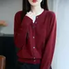 Otoño 2026 Nuevo Punto para Mujer Cuello Redondo Cardigan Falso de Dos Piezas Suéter Jacquard Suéter para Mujer Abrigo con Bloques de Color