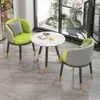 Mesa Pequeña y Sillas Doble Capa para Ocio en Balcón, Mesa de Centro y Sillas Sencillas Modernas de Moda, Juego de Tres Piezas de Una Mesa y Dos Sillas para Hotel