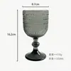 Copa de Vino de Vidrio de Color en Relieve, Vaso para Jugos, Copa de Vino, Copa de Cáliz, Copa de Vino Engrosada, Copa de Champaña, Lujo Ligero Retro