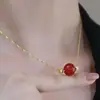 Collar Rojo de Frijol de Acacia para Mujer 2025 Nuevo Colgante de Cuentas de Transferencia Cadena para Clavícula Regalo de San Valentín para Novia Premium