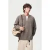 Suéter de Invierno Moderno Simple Estilo Retro Americano Universitario para Hombre, Cuello Henley, Tejido de Bloques de Color M70