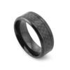 Joyería Europea y Americana Acero Inoxidable Anillo para Hombre de Fibra de Carbono Negra 8mm Ranura de Arco Interior Pegamento Joyería de Mano Suministro de Exportación
