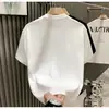 Camiseta Tee Manga Curta Céu Estrelado Cozido Leve com Strass Estrelado Solta Levemente Fashionável Masculina Top Camiseta 2024