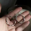 [Tiempo Libre] Aretes de Círculo de Plata Rota Pinzas para Orejas con Disco Repelente de Mosquitos Aretes de Aro para Mujeres Sin Perforación Aretes de Aro Lisos