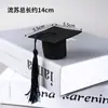 Mini Sombrero de Graduación de Fieltro con Borla, Muñeco, Decoración de Ramo para Botella de Vino, Decoración para Eventos de Fiesta, Sombrero de Graduación