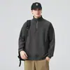 Ropa para Hombre Fengshe / Camisa Polo de Manga Larga Jacquard Texturizado de Peso Pesado 360g para Hombre Chaqueta Estilo Americano Sudadera