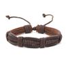 Pulsera de cuero cruzada europea y americana nueva para hombre pulsera tejida combinada multicapa de plumas creativas juego de cuatro piezas