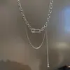 Collar de pin de chica hot europea y americana estilo frío ins hip hop doble capa apilado accesorios de chica dulce y cool cadena de clavícula personalizada
