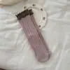 Nuevos Calcetines Absorbentes de Sudor para Otoño e Invierno para Mujer Calcetines de Doble Capa de Madera con Orejas Calcetines de Capa Media Estilo Japonés Calcetines Grises Rayados Apilados para el Cabello
