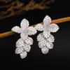 Pendientes Temperamentales de Flor de Diamante, Pendientes de Nuevo Estilo Frescos y Dulces Estilo Hada, Pendientes de Moda para el Trabajo con Forma de Pétalo
