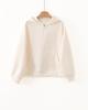[Hengjia Qy] Sudadera con capucha y media cremallera de estilo holgado y perezoso para mujer, Top chic de nicho versátil con efecto adelgazante