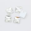 Cristal súper brillante cuadrado de doble agujero de fondo plano Diamante DIY cristal vidrio cosido a mano Diamante ropa vestido de novia joyería palo Diamante