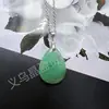 Colgante de Gota de Agua Plana de Cristal Natural Ágata Jade Ventas Calientes Transfronterizas Joyería DIY Exportación Venta al por Mayor Collar Venta al por Mayor