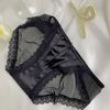 Ropa interior femenina de satén retro francés color nude, bragas de malla sexy de encaje puro, ropa interior femenina de cintura baja