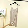 Nuevo modelo de verano camisola de modal para dormir para mujer con copas, vestido camisola sexy transpirable, vestido fresco sin mangas