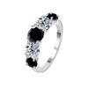 Anel de Prata S925 Leve Luxo Elegante Sensação de Alto Padrão Diamante Moissanite Anel de Diamante de Alto Carbono Simples Cinco Estrelas Europeu e Americano para Mulheres