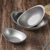 Cuenco Retro Antiguo de Lingote Acero Inoxidable 304 Cuenco para Snacks Forma de Barco Cuenco para Pollo Frito y Papas Fritas Creativo Cuenco para Postre y Ensalada