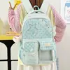 Mochila Acadêmica Fofa Estilo Coreano Nova para Meninas Doce com Bolinhas Bolsa Escolar Estudantil para Aula Mulheres Mochila Leve