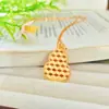 Joyería Chapada en Oro Nuevo Estilo Chino Hielo Triturado Tres Dimensional Calabaza de la Suerte Collar para Mujer, Lujo Ligero Collar de Gama Alta, Cadena de Suéter Imitación Oro