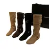 Botas de montar altas hasta la rodilla con hebilla adelgazante 2026 Otoño/Invierno Nuevas Botas Apiladas de Altura Interior Creciente Retro para Mujer
