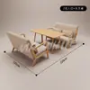 Mesa y Silla de Café Combinación Tienda de Té de Leche Bar Barra de Libros Área de Ocio Recepción Negociación Sofá Asiento de Madera Maciza Atmosférico Retro
