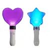 Palos de luz para animar conciertos, controlados por control remoto, palos fluorescentes de 15 colores, luces de mano con forma de corazón y estrella, control central DMX, personalizables para eventos