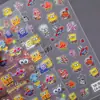 Pegatinas para Uñas Bob Esponja 5D en Relieve Lindos Dibujos Animados Estrella Cangrejo Jefe Pegatinas de Arte para Uñas Estilo Ca Joyería