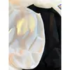 Moletom masculino gola redonda jacquard geométrico branco, novo design para primavera e outono, estilo pullover, modelagem solta, blusa de manga longa