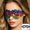Máscara de Ojos de Encaje Sin Forma Estampada en Oro Transfronteriza Máscara de Fiesta de Media Cara Accesorio de Halloween Actuación Adulto Negro