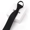 Corbata Formal de Cremallera Perezosa para Hombre Negra Estilo Coreano Boda Novio Estrecha Fácil de Tirar Sin Nudos Estilo Cremallera Moderna para Hombre