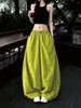 Pantalones de Pierna Ancha Adelgazantes de Cintura Alta para Mujer 2026 Verano Nuevos Sueltos Protección Solar Pantalones Banana Verdes Casuales Largos