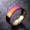 Anillo de pareja electrochapado en acero de titanio transfronterizo de 6 mm de arco interior plano exterior de acero inoxidable al por mayor joyería de alta gama