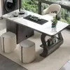 Conjunto de Mesa de Chá e Cadeiras Minimalistas de Ardósia Estilo Italiano, Mesa de Chá Simples Moderna para Uso no Escritório e em Casa, Mesa de Chá Pequena para Uso em Casa