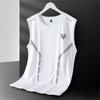 Regata de Seda Gelo Masculina Respirável de Secagem Rápida Esportiva Lazer Colete Solto Masculino Gola Redonda Regata Sem Mangas Top Moderno