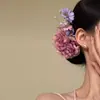 Pasador Floral Rosa con Ambiente de Vacaciones, Impresionante y Elegante Accesorio para el Cabello, Nuevo Estilo 2026, Pinza para el Cabello de Gama Alta