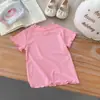 Camiseta Base Acanalada Elástica de Manga Corta para Niña Estilo Dulce de Verano Cuello de Encaje Linda Camiseta de Princesa
