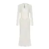 Flor de Porcelana Cheongsam Retro de Nuevo Estilo Chino Abotonado Vestido Bordado Ajustado Combinado con un Suéter de Punto Suave