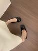 Sapatos Baixos Suaves Estilo Francês para Noite, Mocassins Slip-On de Bico Quadrado Baixo, Sapatilhas Vermelhas Confortáveis para Mulheres