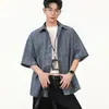 Tiro Real de Camisa de Manga Corta Relajada de Cuadros Perezosos Estilo Americano Nuevo de Verano para Parejas, Camisa Unisex