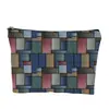 Nova Bolsa de Cosméticos de Linho Densa Impermeável com Textura de Mármore Floral Portátil para Viagem Bolsa de Lavar Bolsa para Guardar Troco e Joias