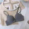 Sutiã Cruzado Feminino, Sem Aro, Sutiã Push-Up Vermelho Peça Única, Sutiã Sexy Sem Costura para Seios Pequenos