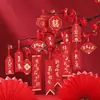 Decoración de habitación de boda planta decoración tarjeta de etiqueta de ramo XI Rojo dorado decoración de colgante de boda etiqueta de palabra Xi