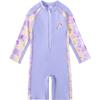 Roupa de Banho Infantil Meninas Crianças Maiores Peça Única 2023 Novo Estilo Pequena Princesa Estilosa Bebê Manga Longa Proteção Solar Equipamento de Natação