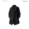 2025 Nuevo Invierno Abrigo de Lana Holgado de Largo Medio para Hombre Estilo Coreano Moda Juvenil Casual Chaqueta Cárdigan para Hombre