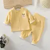 Roupas de Bebê Anyang Roupas para Bebês e Crianças Pequenas Conjunto de Proteção para a Barriga com Plus Velvet Outono Inverno para Meninos Meninas Roupa de Casa para Bebê De Rong Sensível à Temperatura