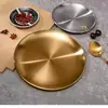 Plato Redondo de Acero Inoxidable 304 Plato para Barbacoa Coreana Plato para Snacks Plato para Comida Occidental Plato para Huesos Plato para Bistec Vajilla Plato para Fruta