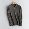 100% Caxemira Pura Masculina Imitação Fina Fio 68 Gola Polo Casual Business Versátil Peça Básica Malha Outono e Inverno Novo Estilo