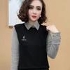 Dropshipping Moda Nova Outono e Inverno 2025 Versátil Camisa Base com Gola Polo Forrada de Lã Falso Duas Peças Top Quente